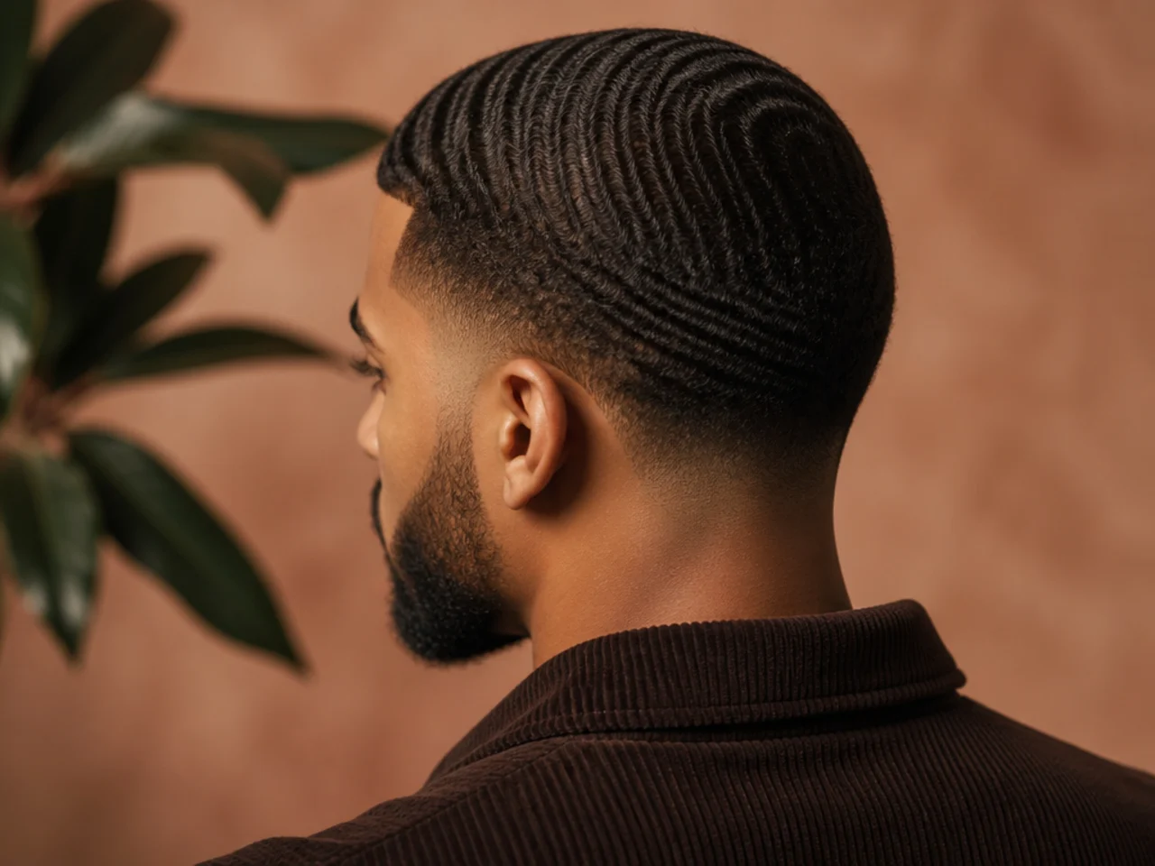 An ivy league haircut with 360 waves