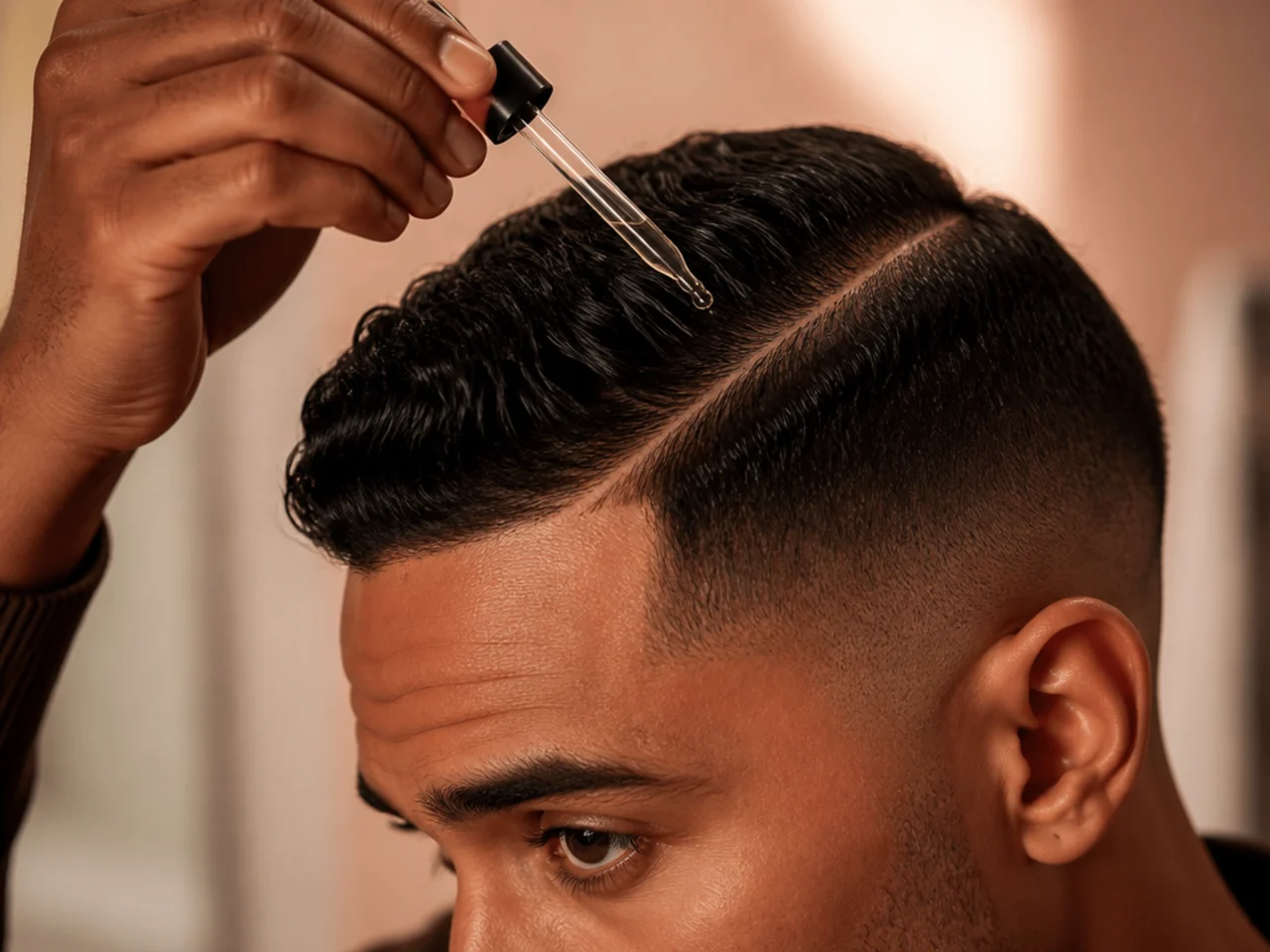 Oil being applied along a hard part line