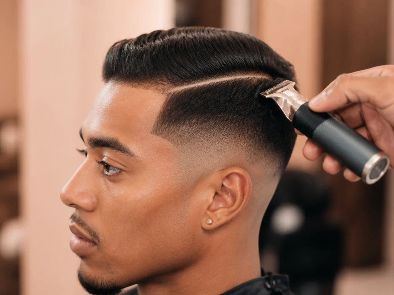 A hard part being cut in with a trimmer