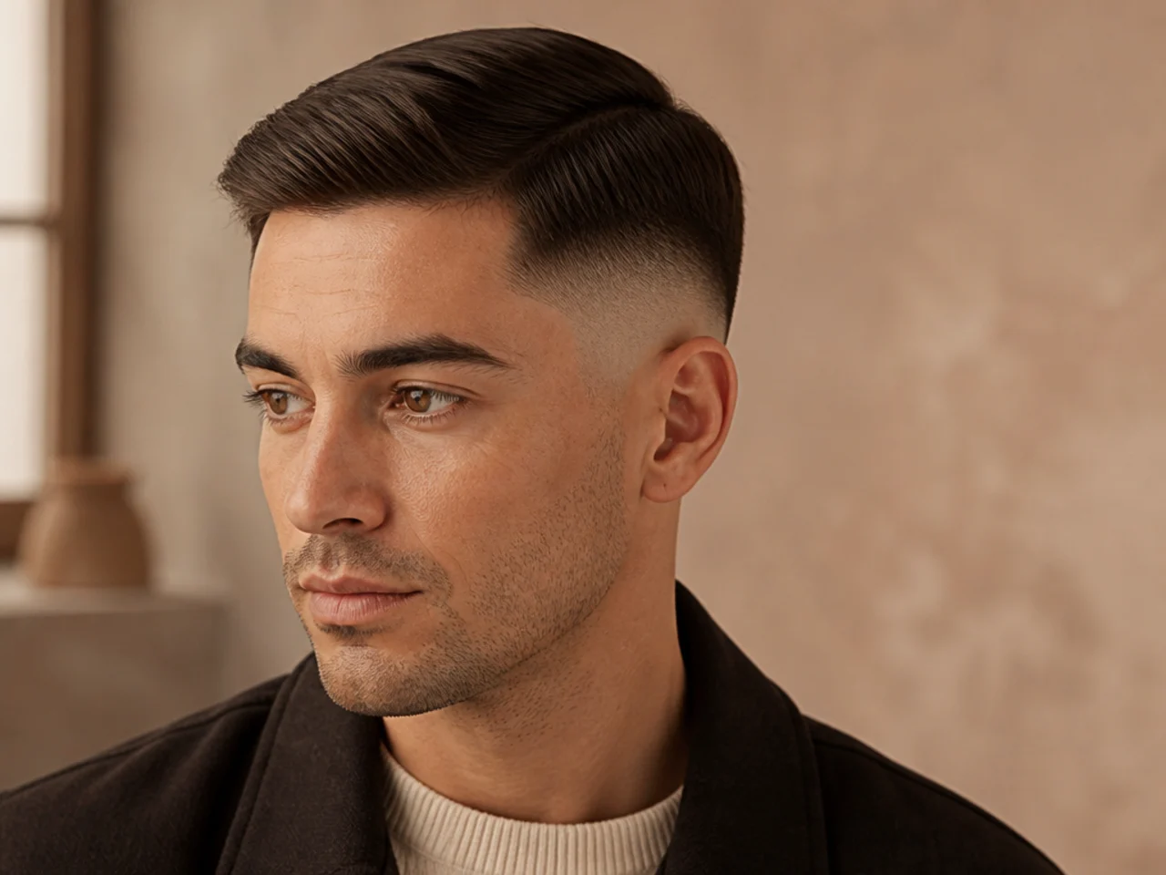 An ivy league over a skin fade