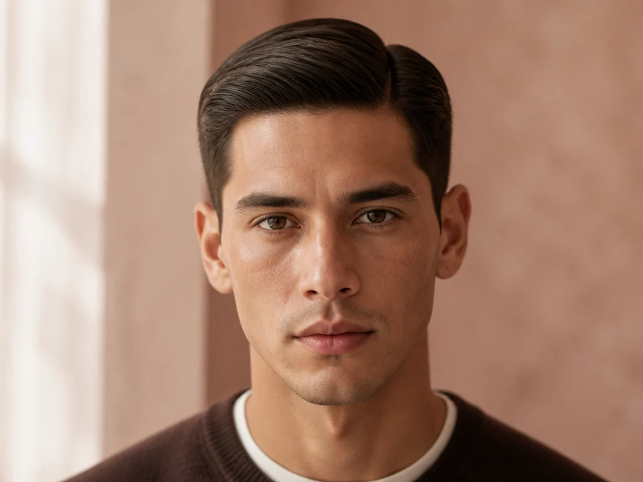 An ivy league with a squared front hairline