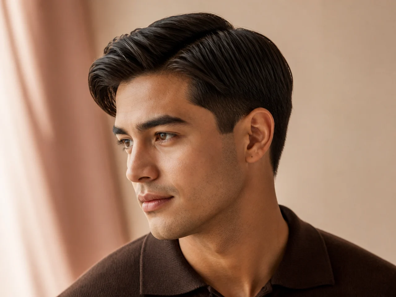 An ivy league with a tapered neckline