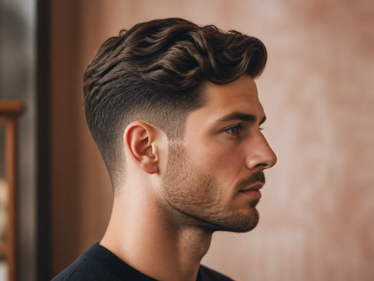A wavy ivy league haircut