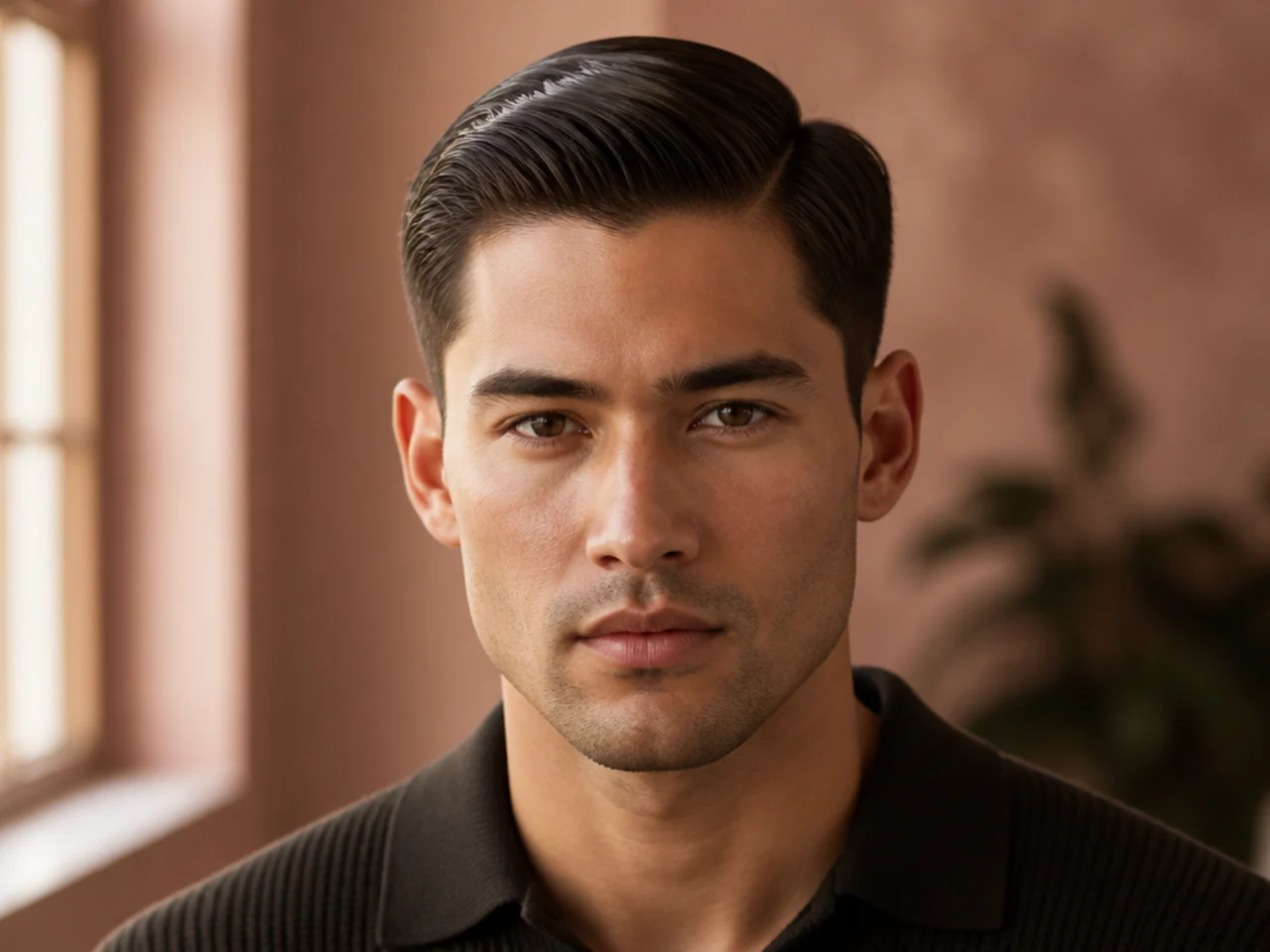 An ivy league styled with water-based pomade