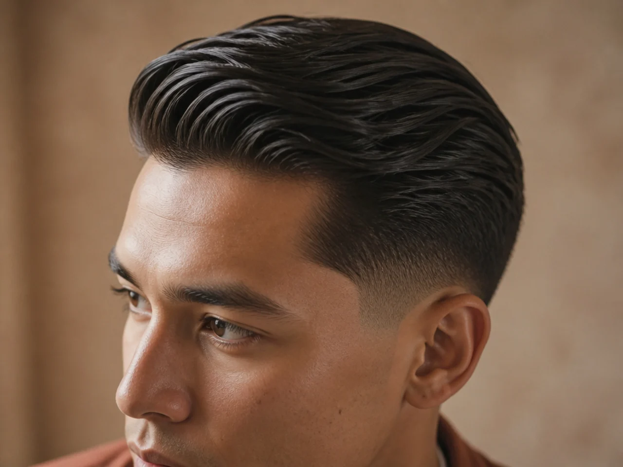 An ivy league combed straight back