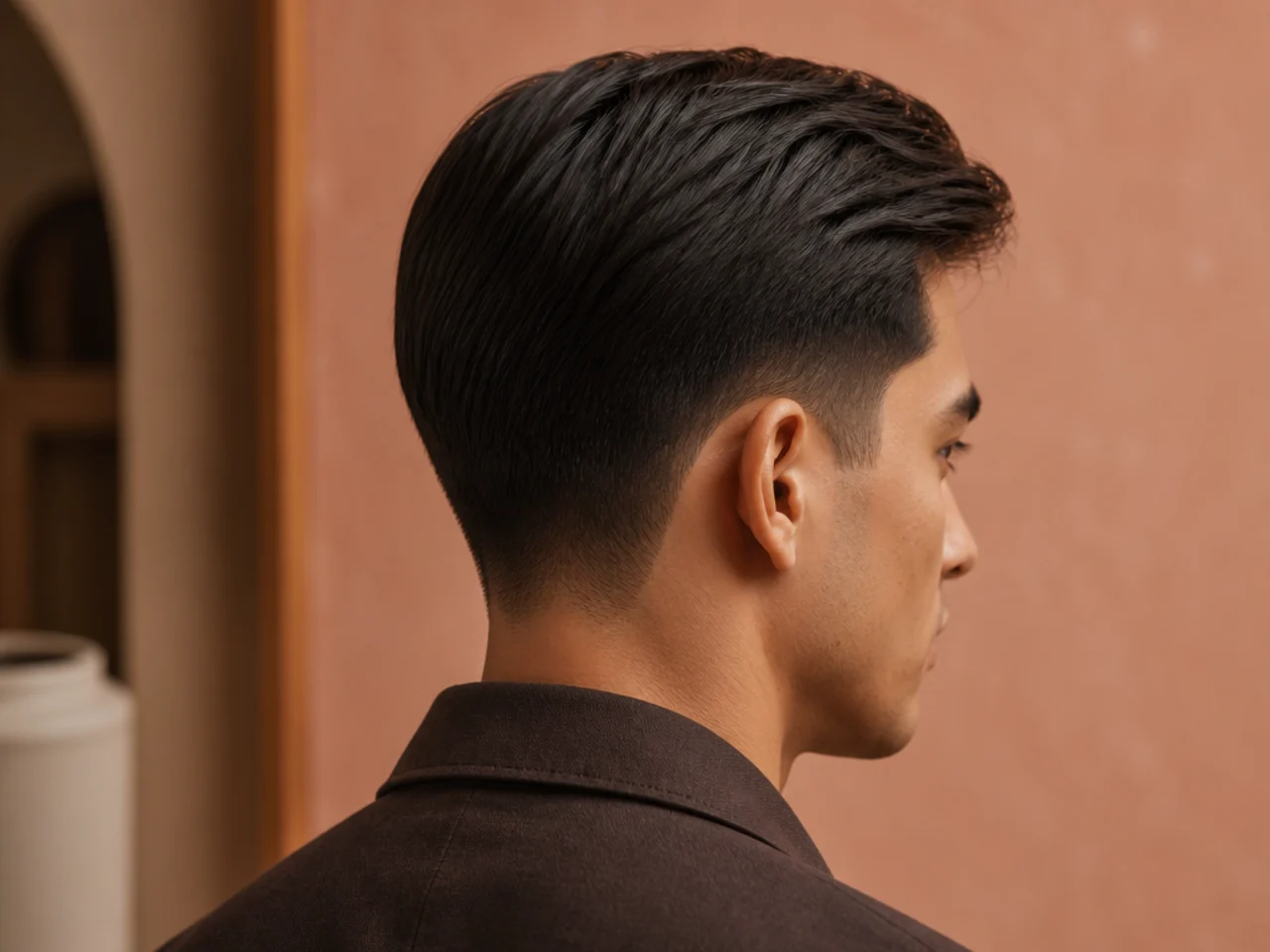 An ivy league taper on straight hair