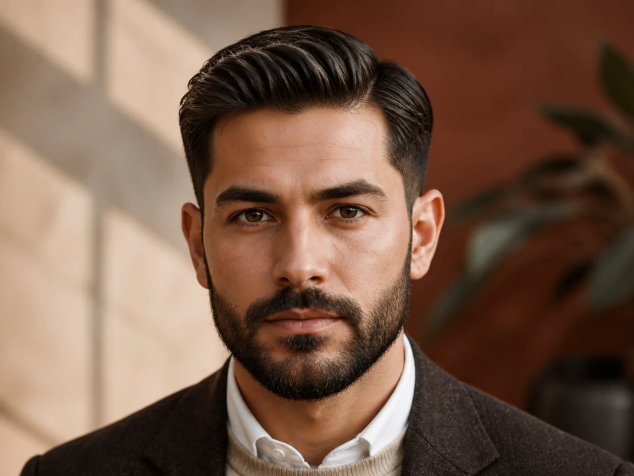 An ivy league taper connected to a beard