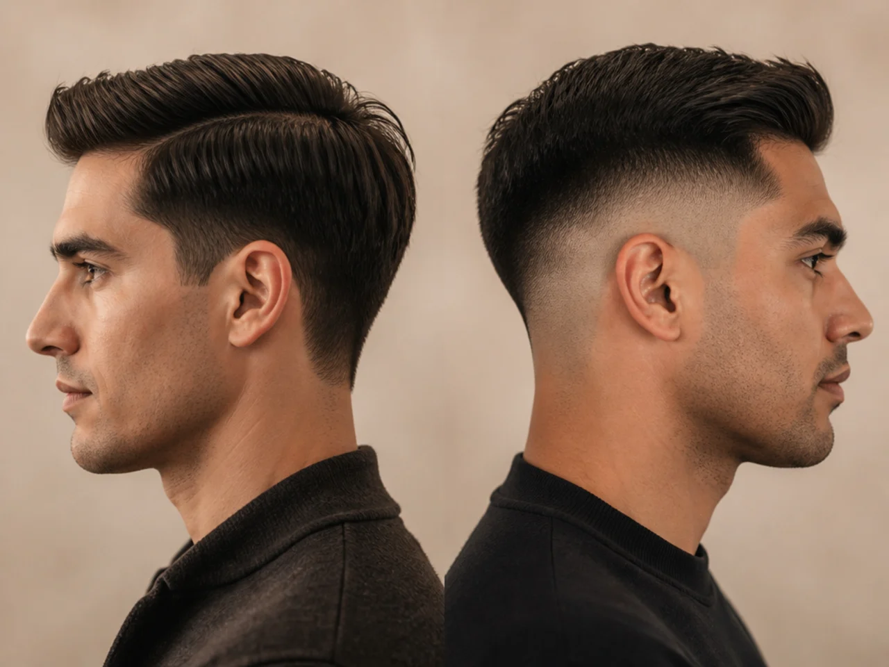 A taper and a fade compared on the same cut
