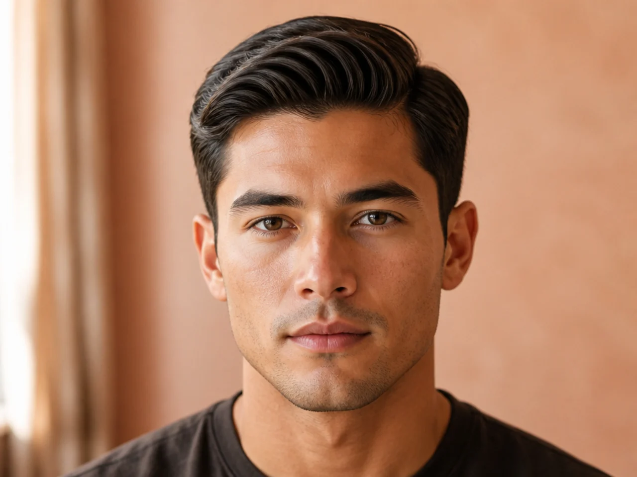 A thick coarse ivy league haircut