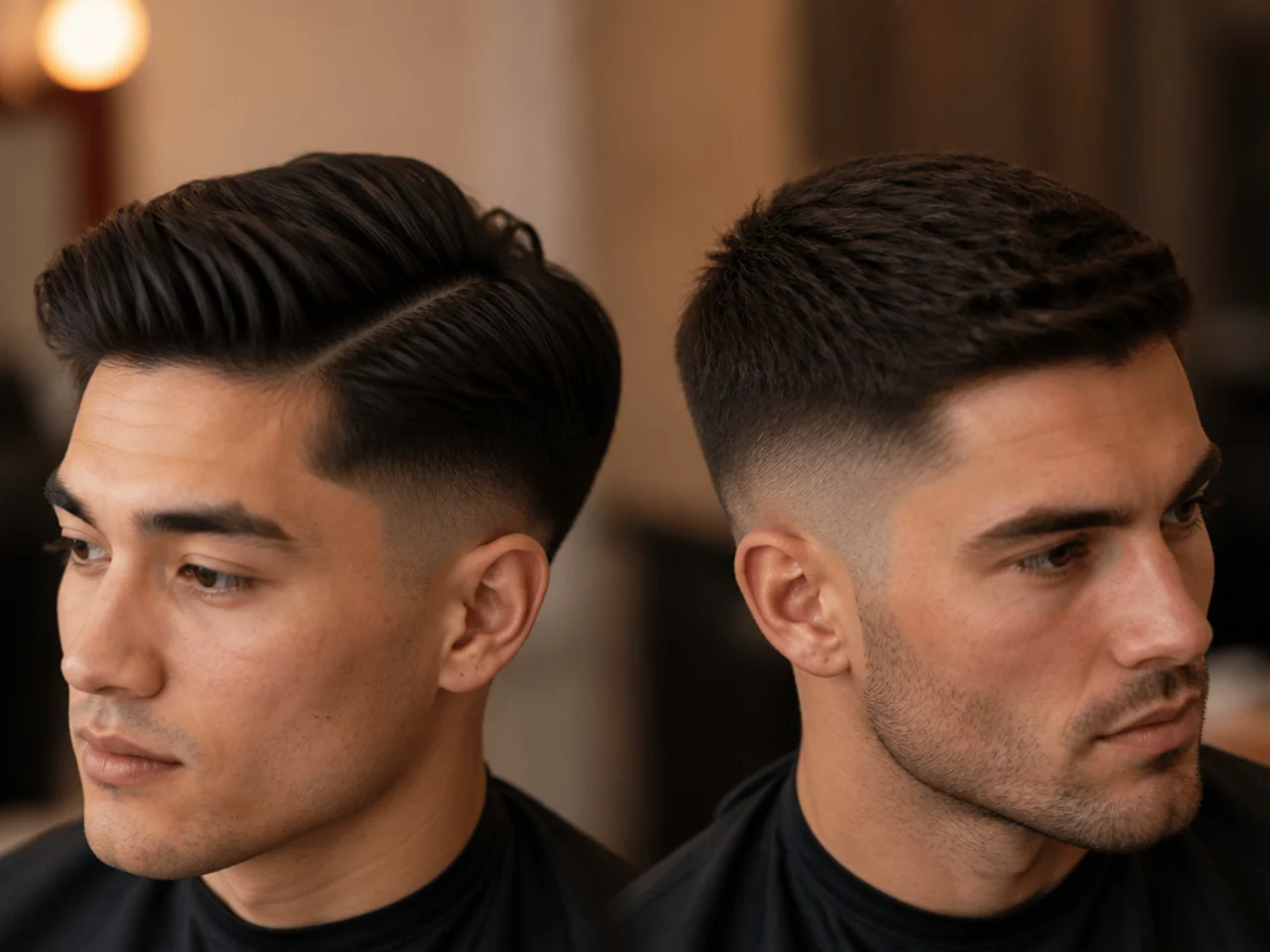 Both cuts compared on thick hair