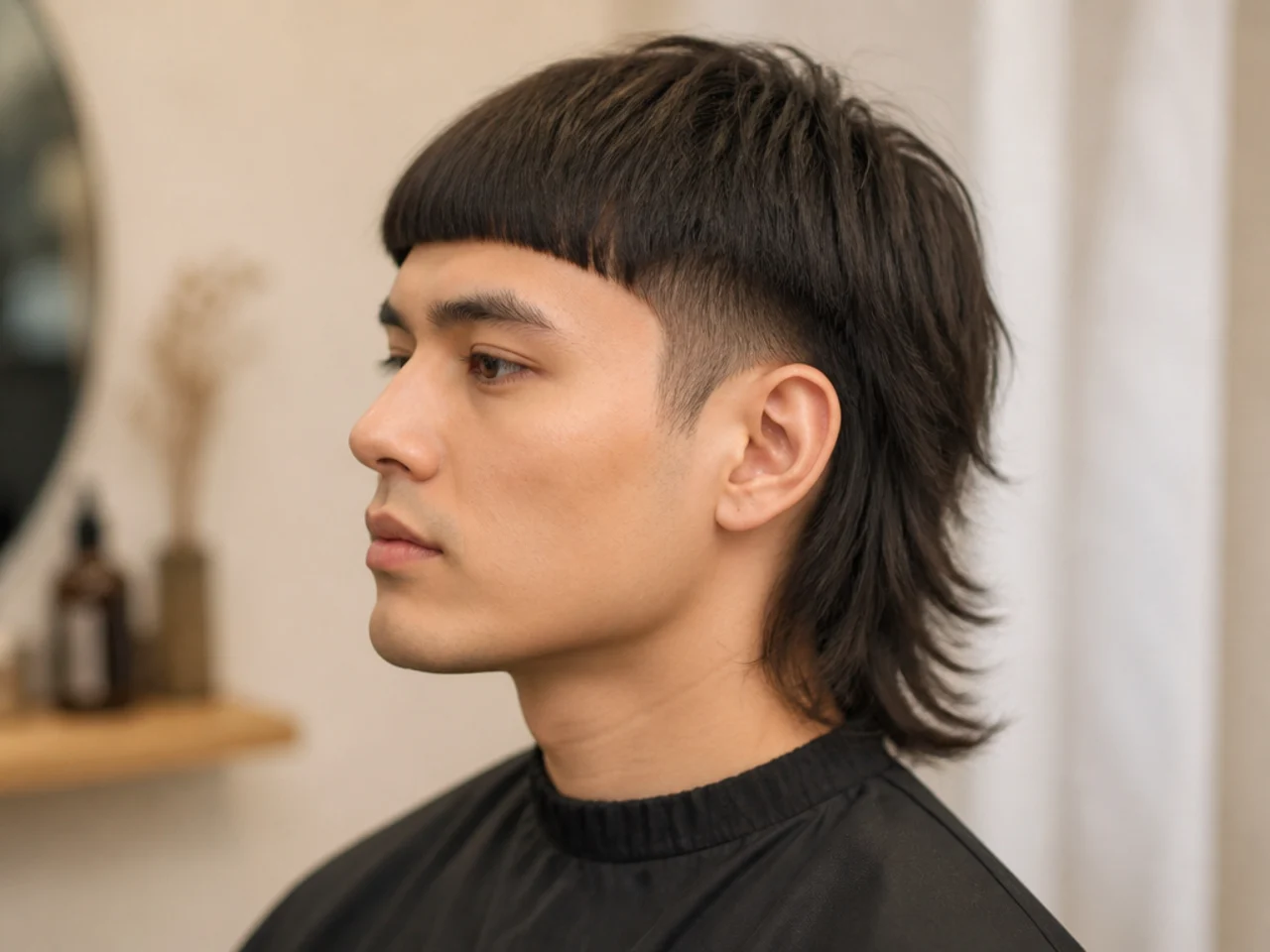 Jellyfish Mullet with Blunt Bangs