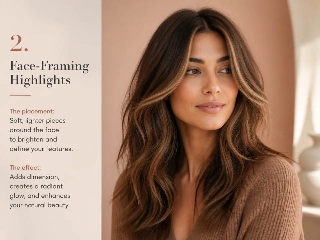 Face-framing brightness in a modern soft version
