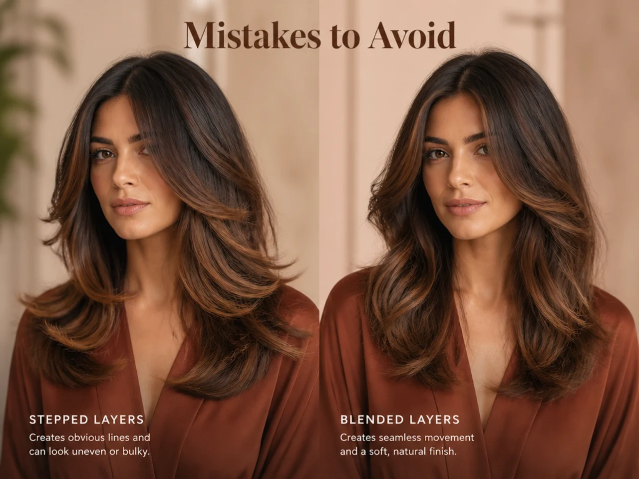 Stepped layers compared with blended ones