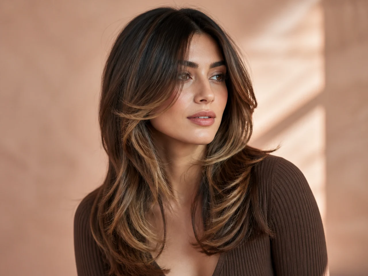 The same cut with foiled and balayaged colour