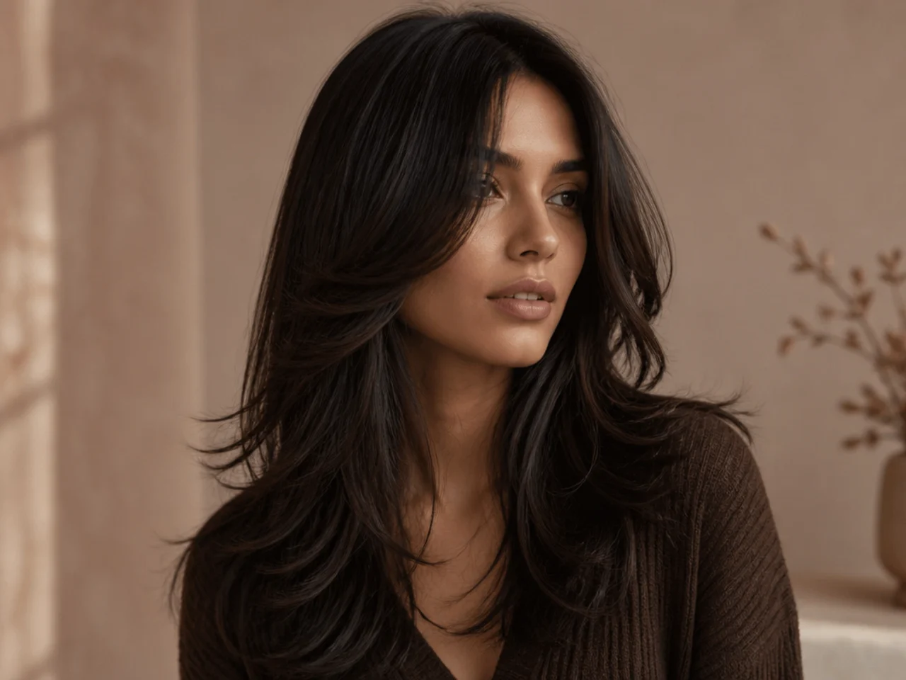 Darkest brown reading as black