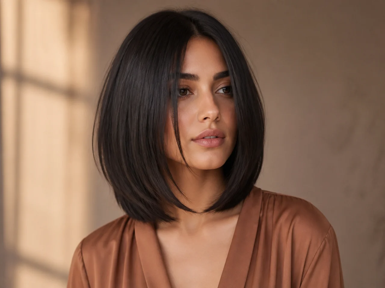 A black long bob