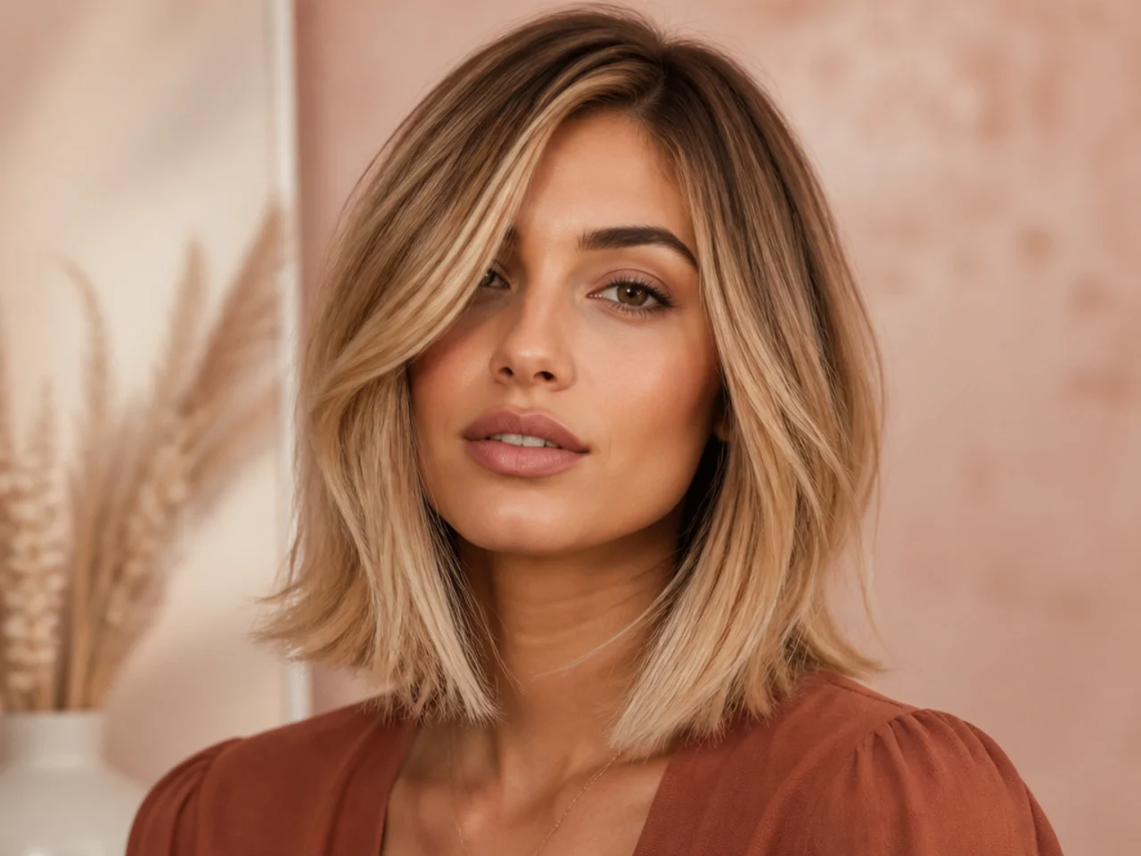 A blonde long bob