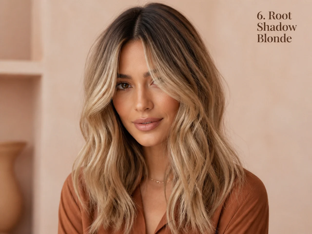 Blonde with a root shadow