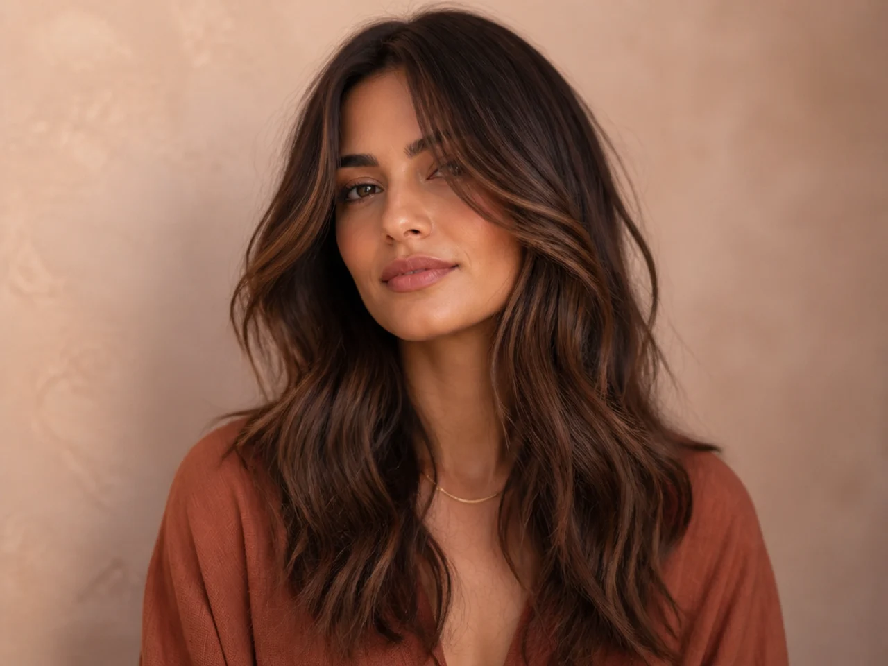 Deliberately grown-out brown hair