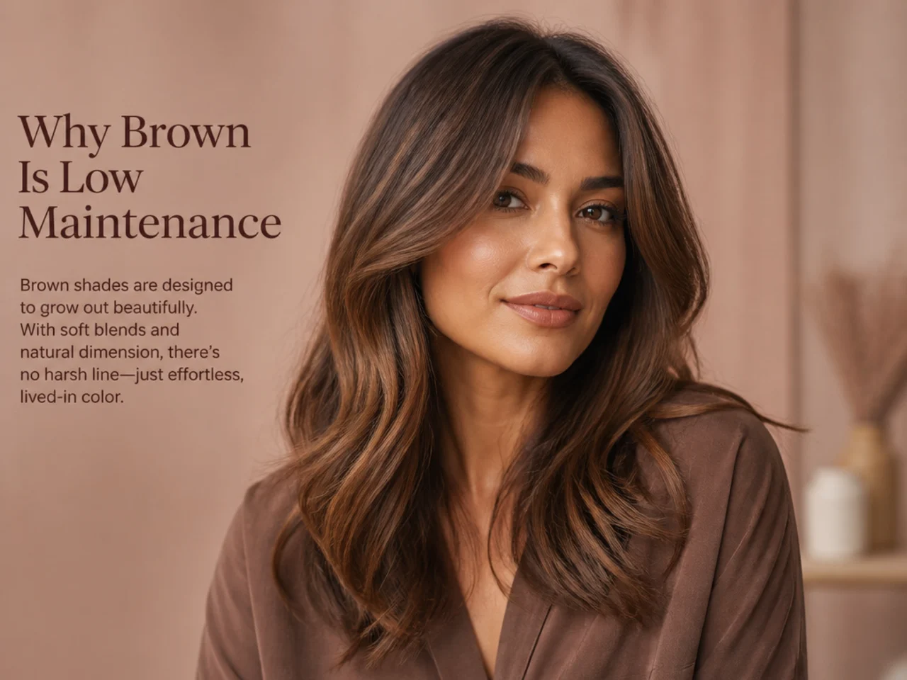 Brown hair growing out with no visible line
