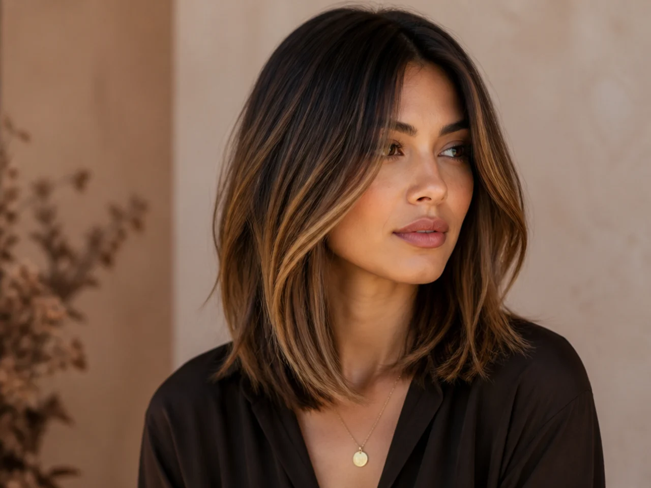 Caramel on a long bob