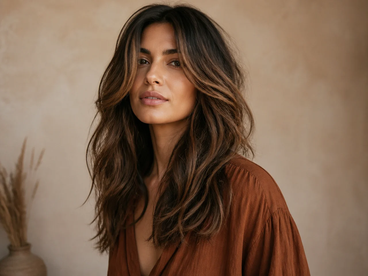 Air-dried hair with styling cream