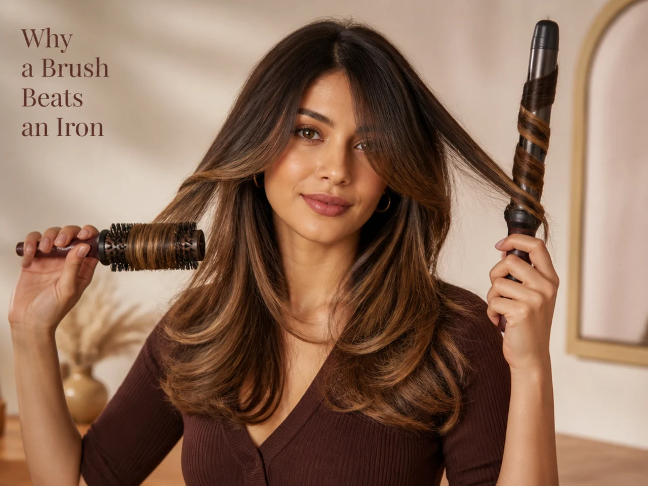 Hair wrapping a barrel compared with passing over a brush