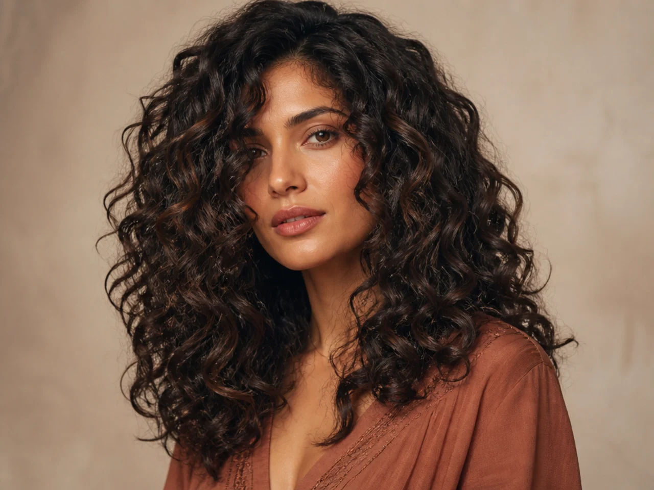 Dark colour on curly texture