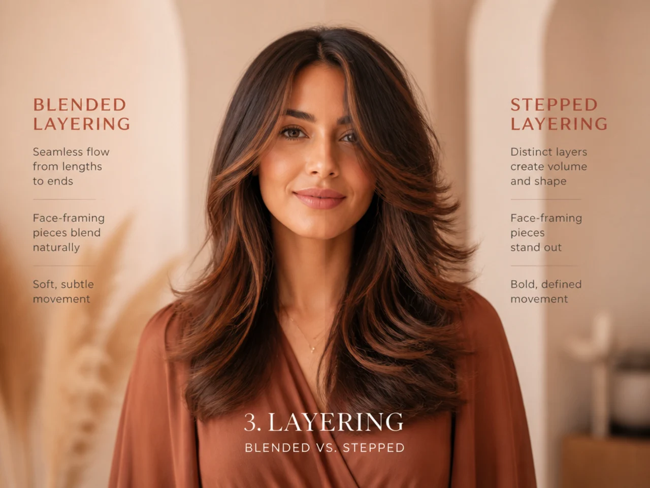 Blended and stepped layering compared