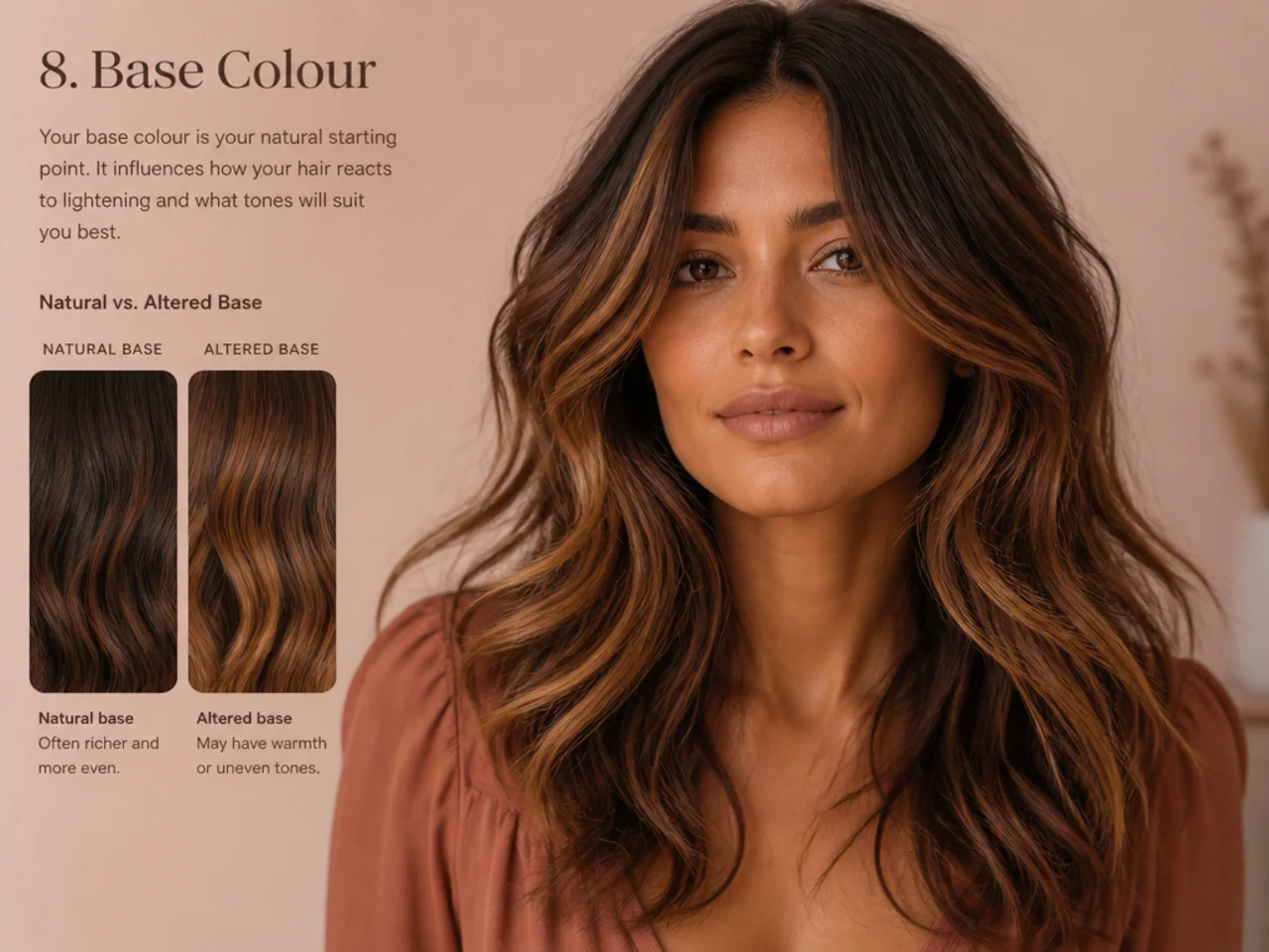 Natural and altered base colours compared
