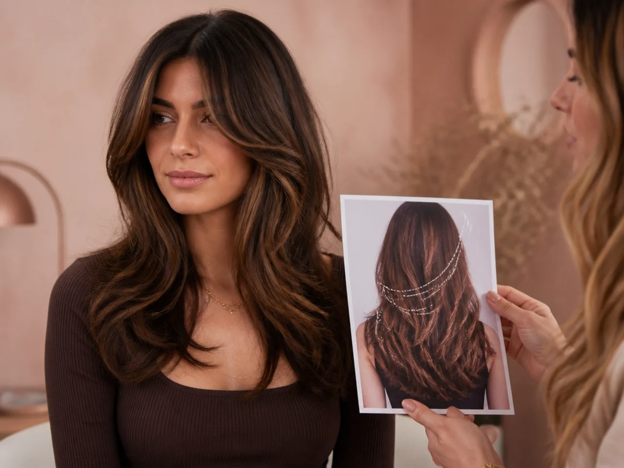 A consultation showing the layering and colour placement