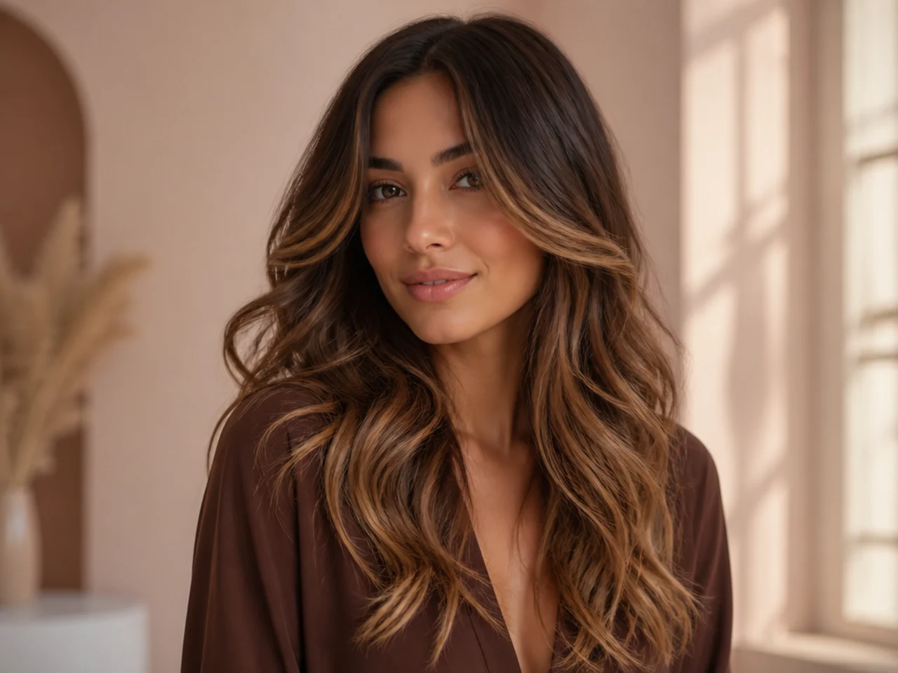 Honey balayage over brown
