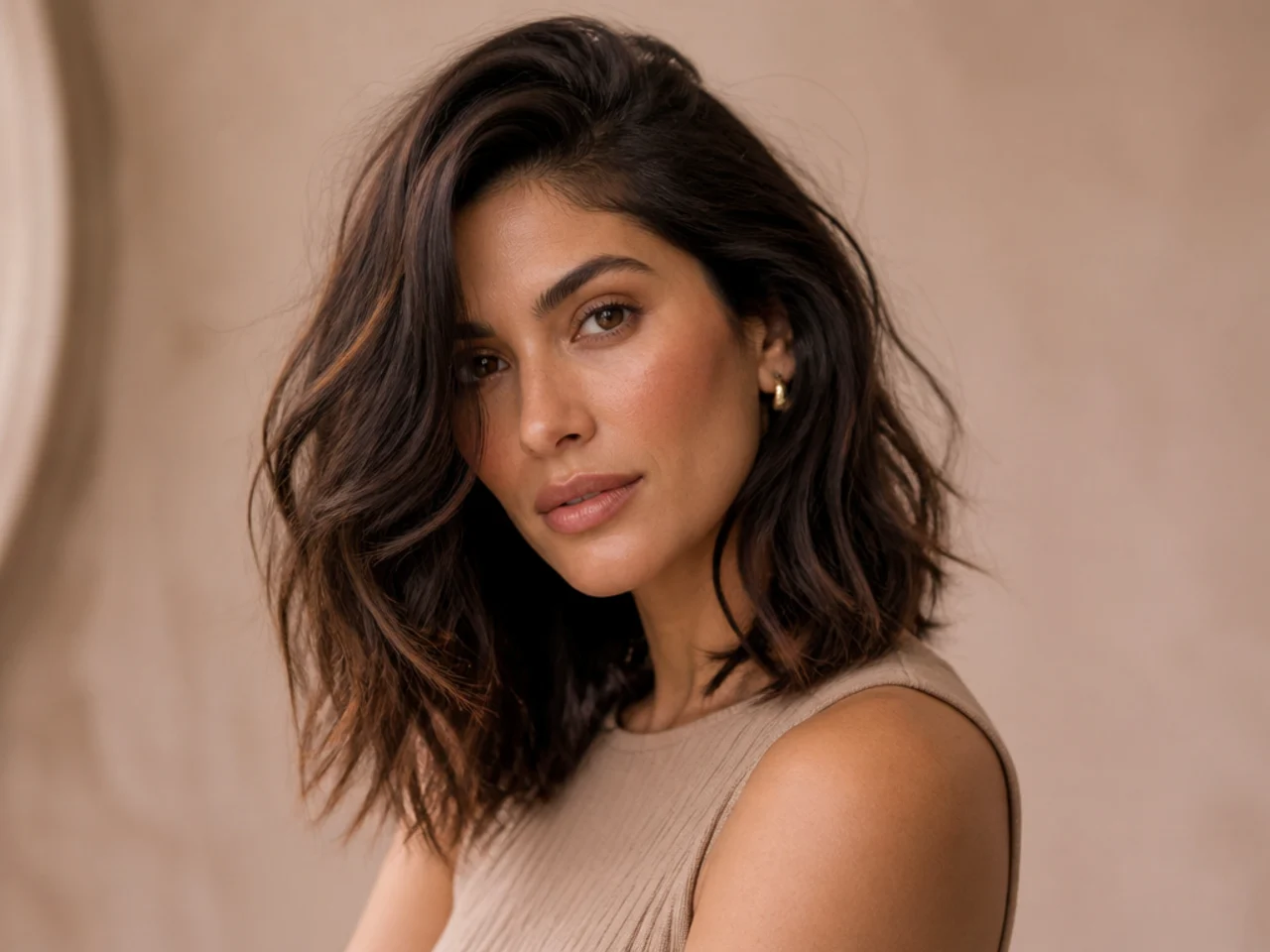 Natural texture with a deep side parting