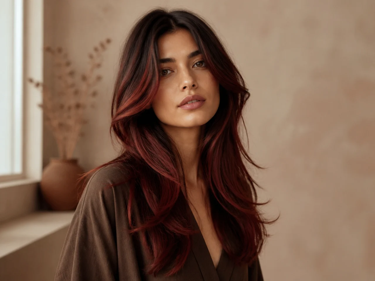 Red colour on long layers