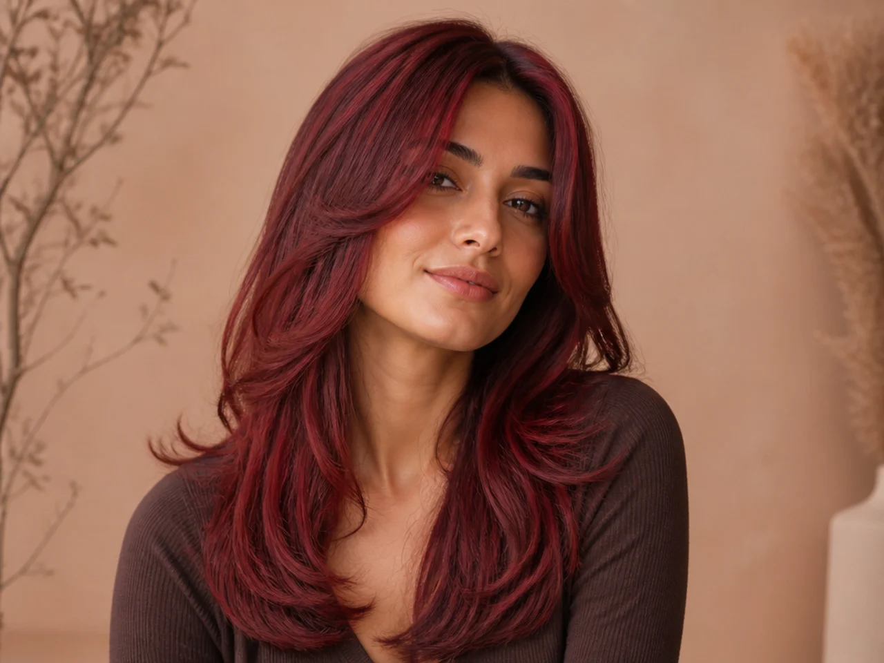 A cherry red shade
