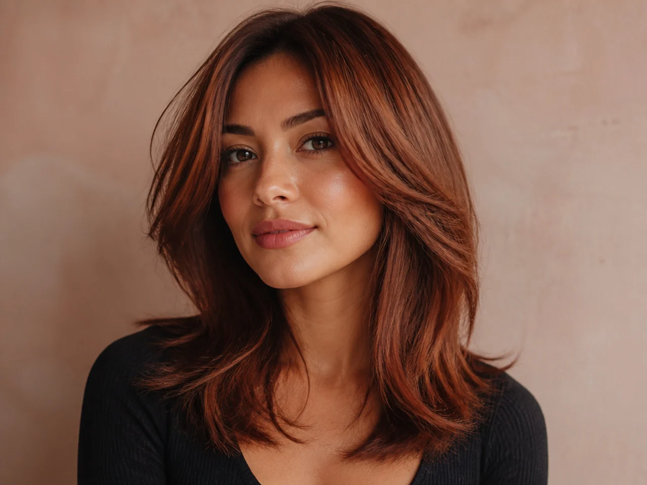 A finished auburn red colour