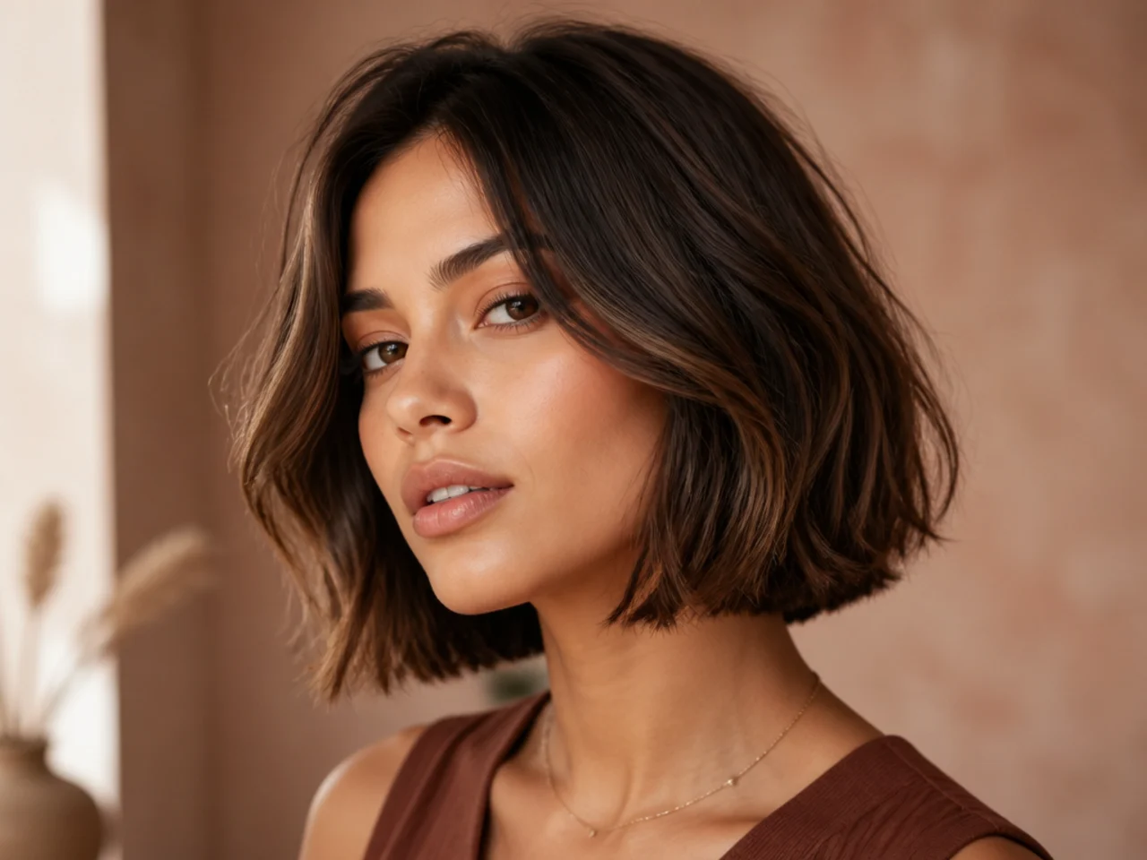 A chin-length bob