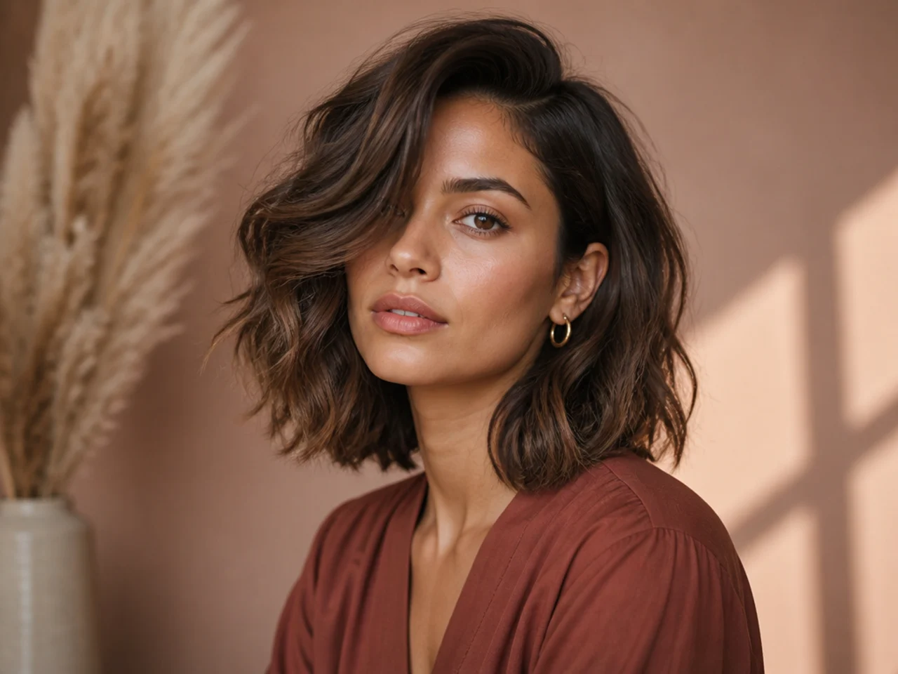 A lob with a deep side parting