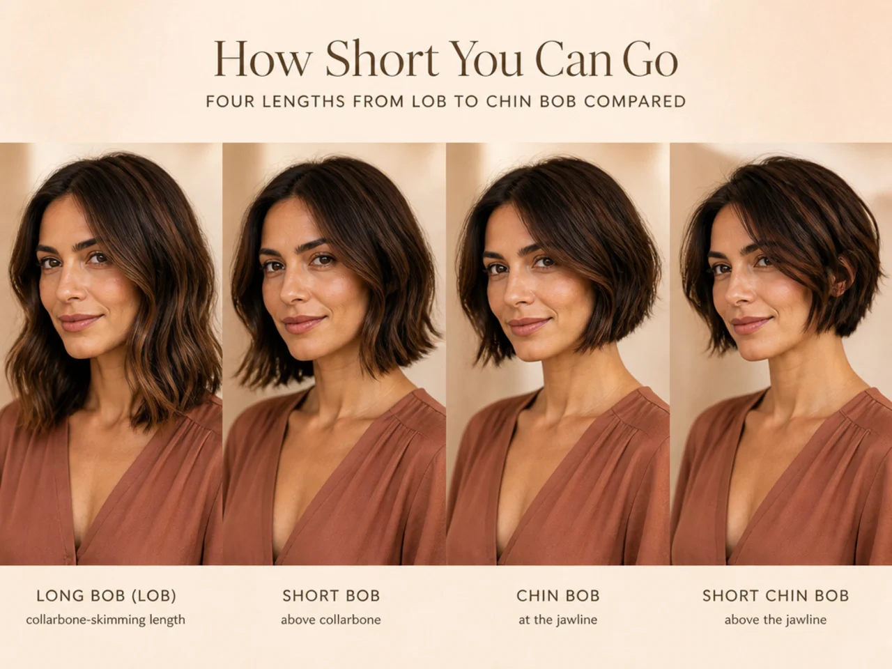 Four lengths from lob to chin bob compared