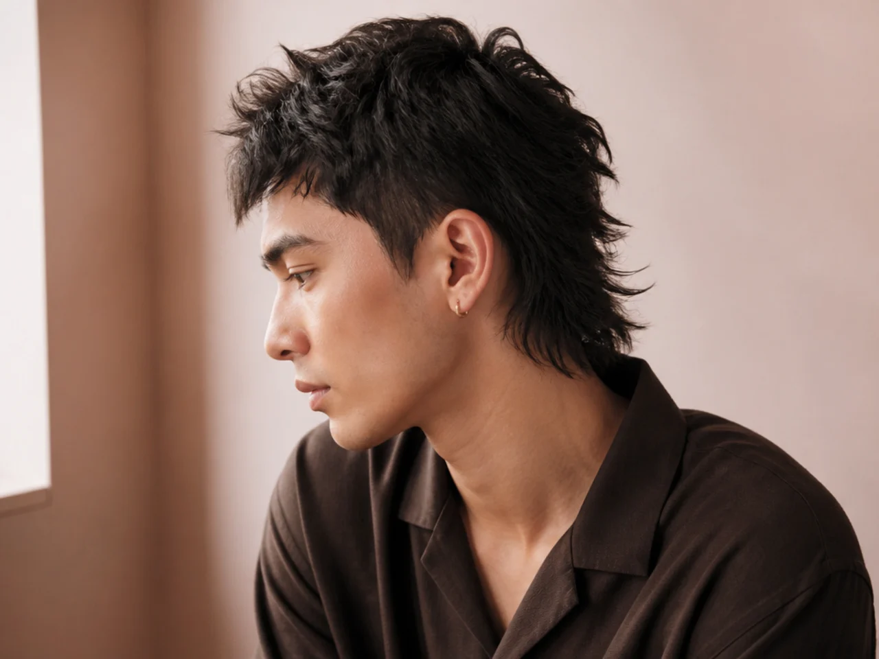 A mullet with the nape kept above the collar
