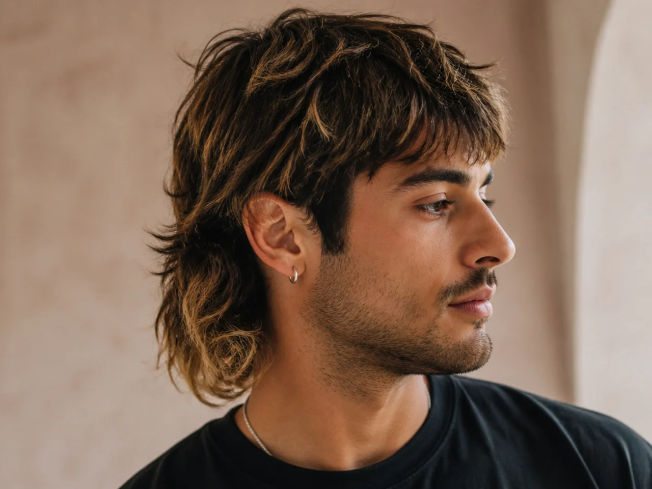 A mullet with lightened ends