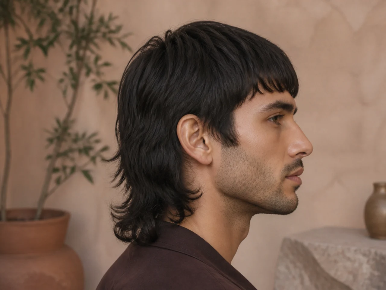 A mullet dried flat with no crown lift