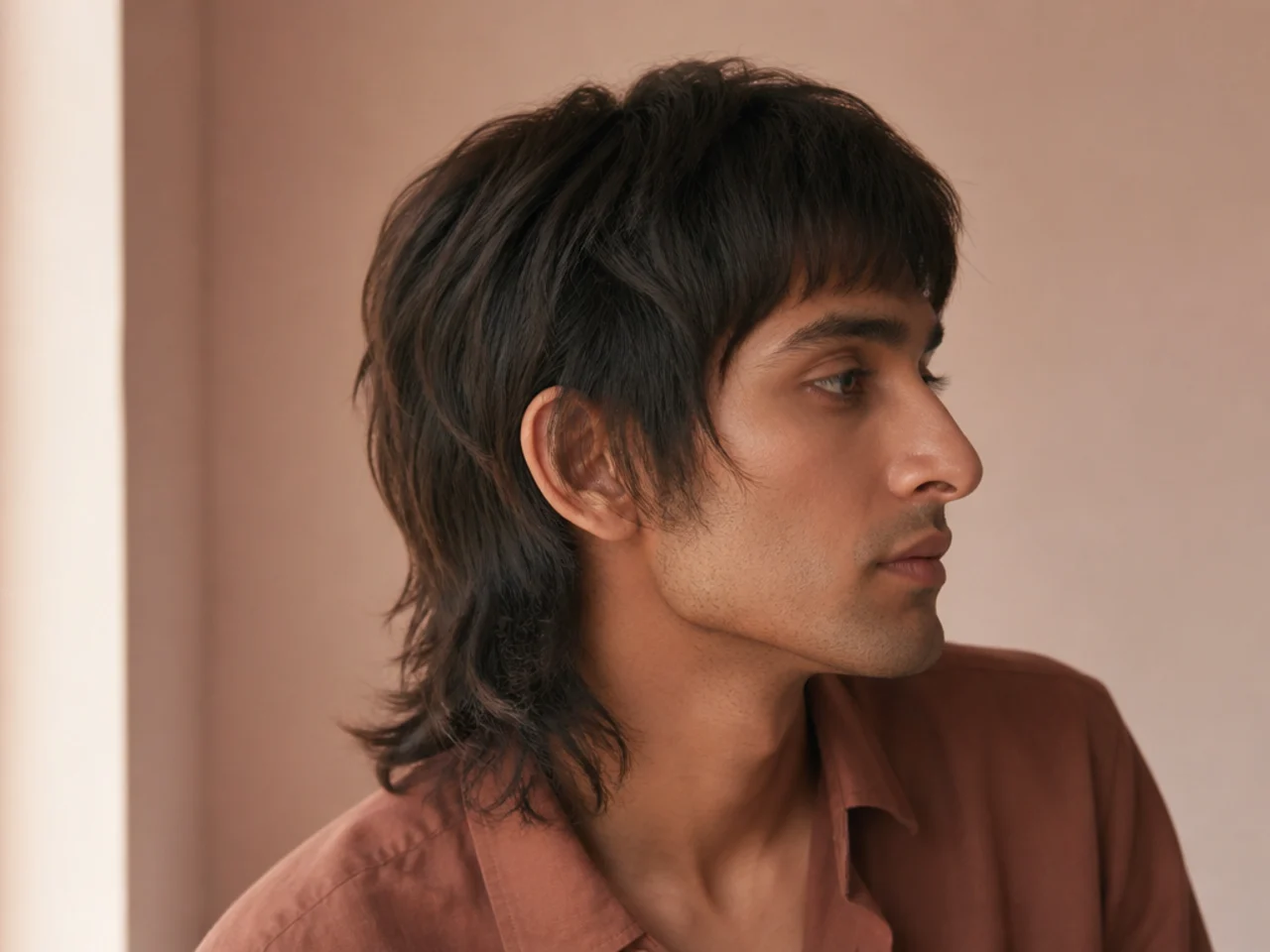 A straight haired mullet with textured interior