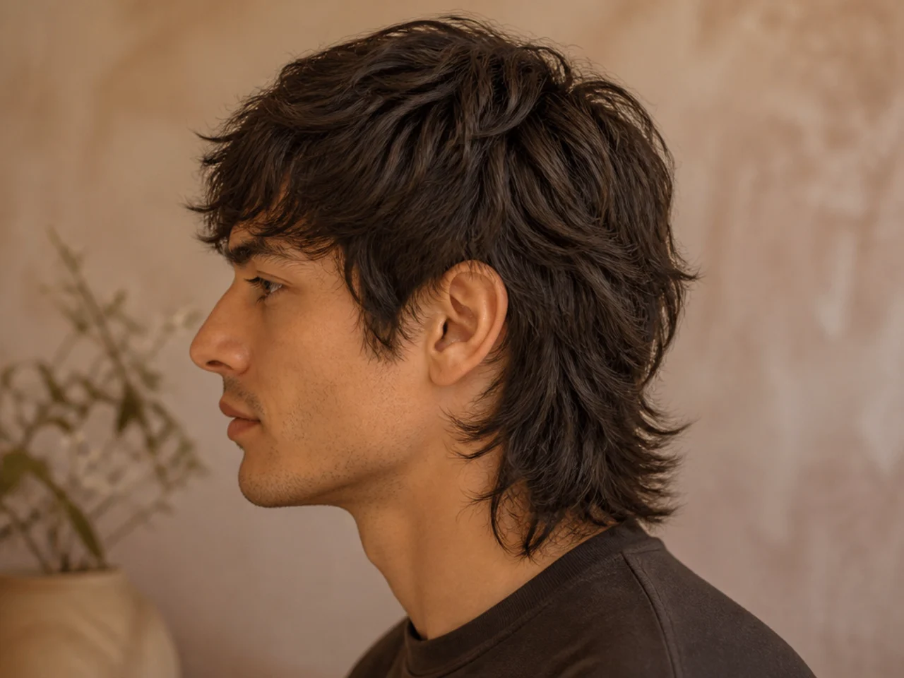 Side view of a layered mullet with no disconnection