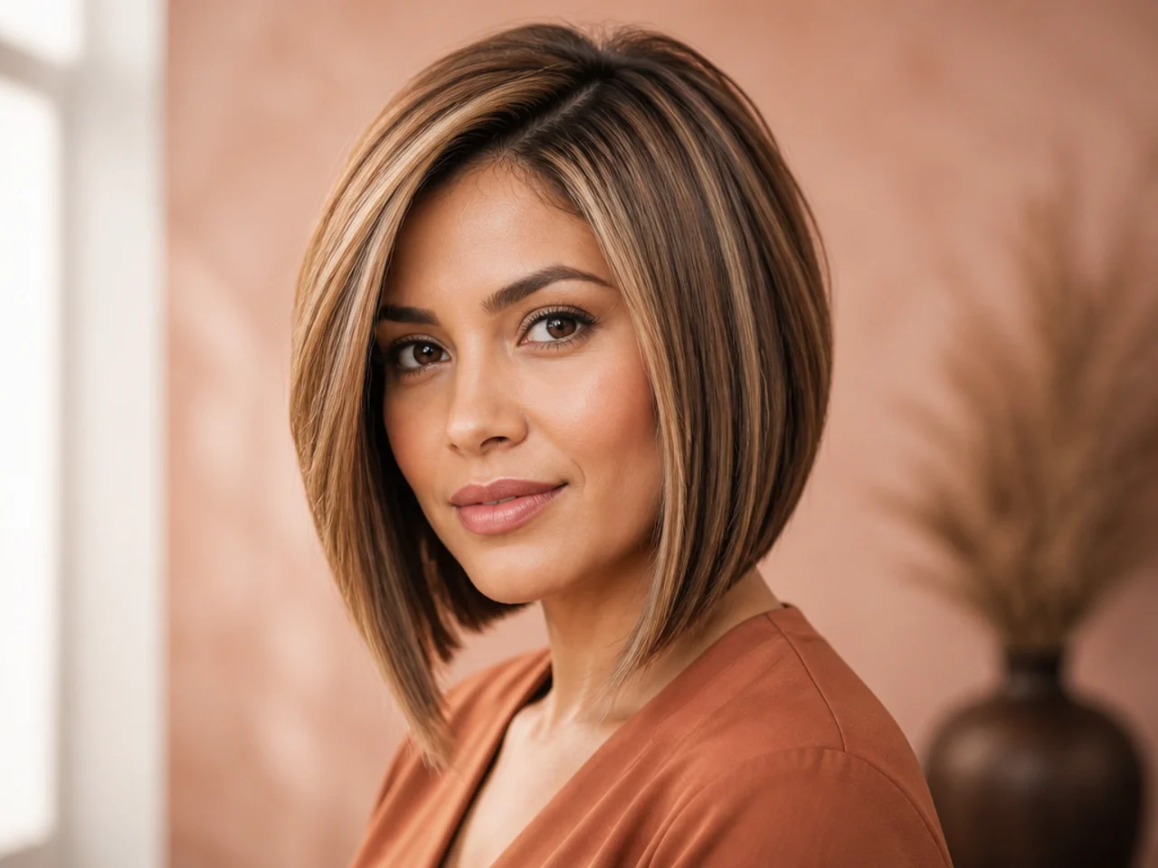 6. Highlighted Angled Bob