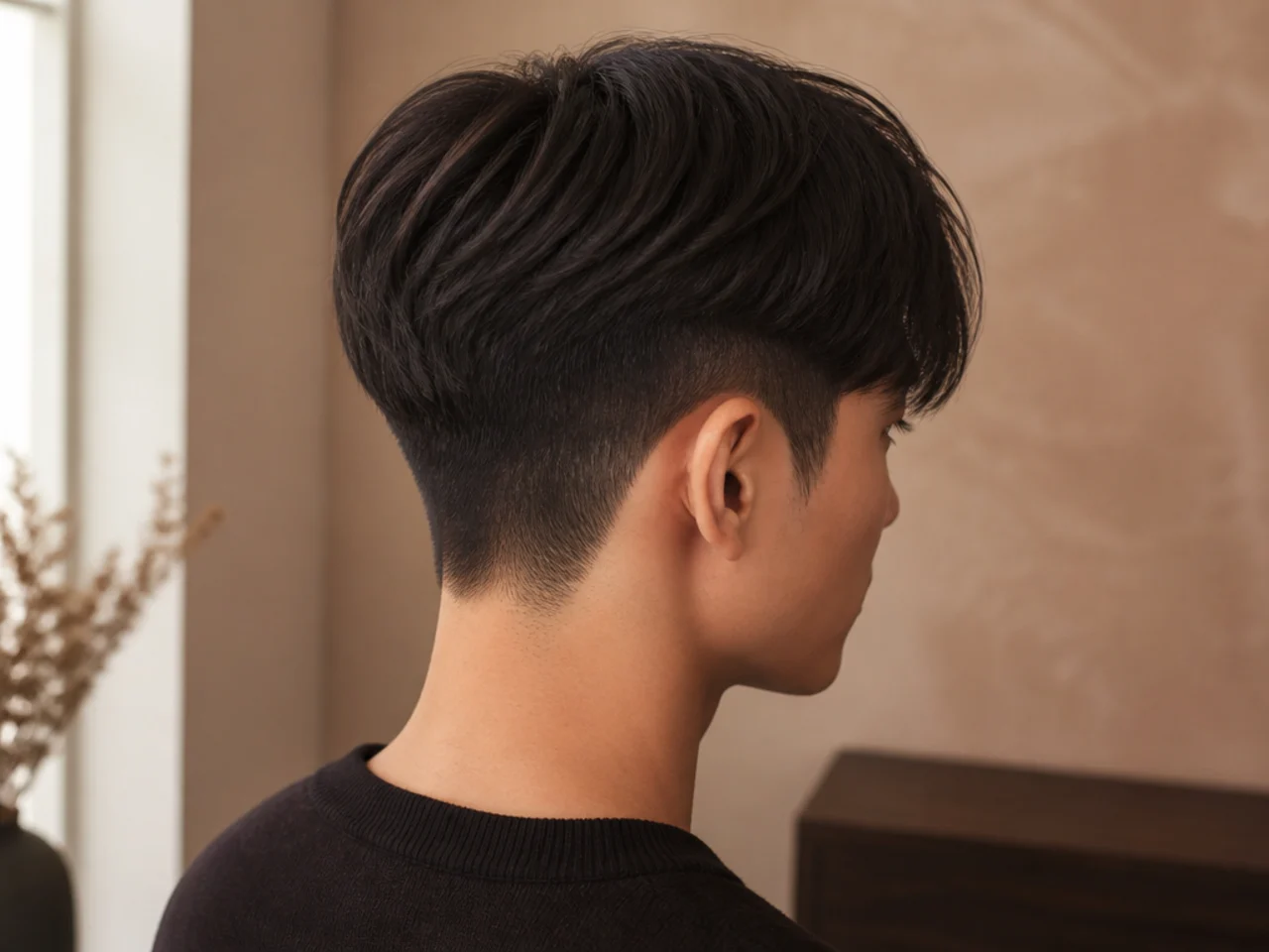A two-block cut with a longer fringe section on top