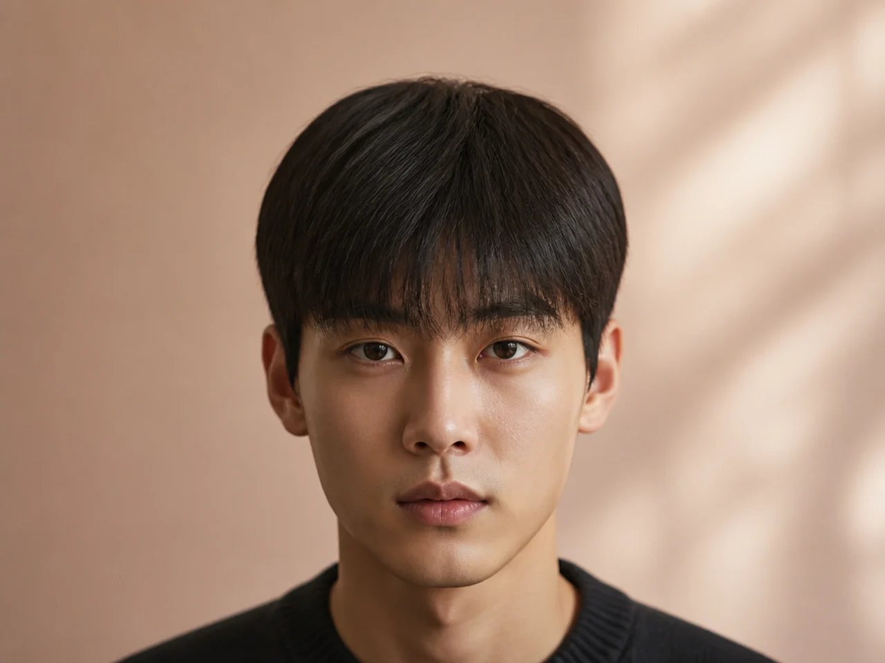 A Korean fringe combed flat with no root lift