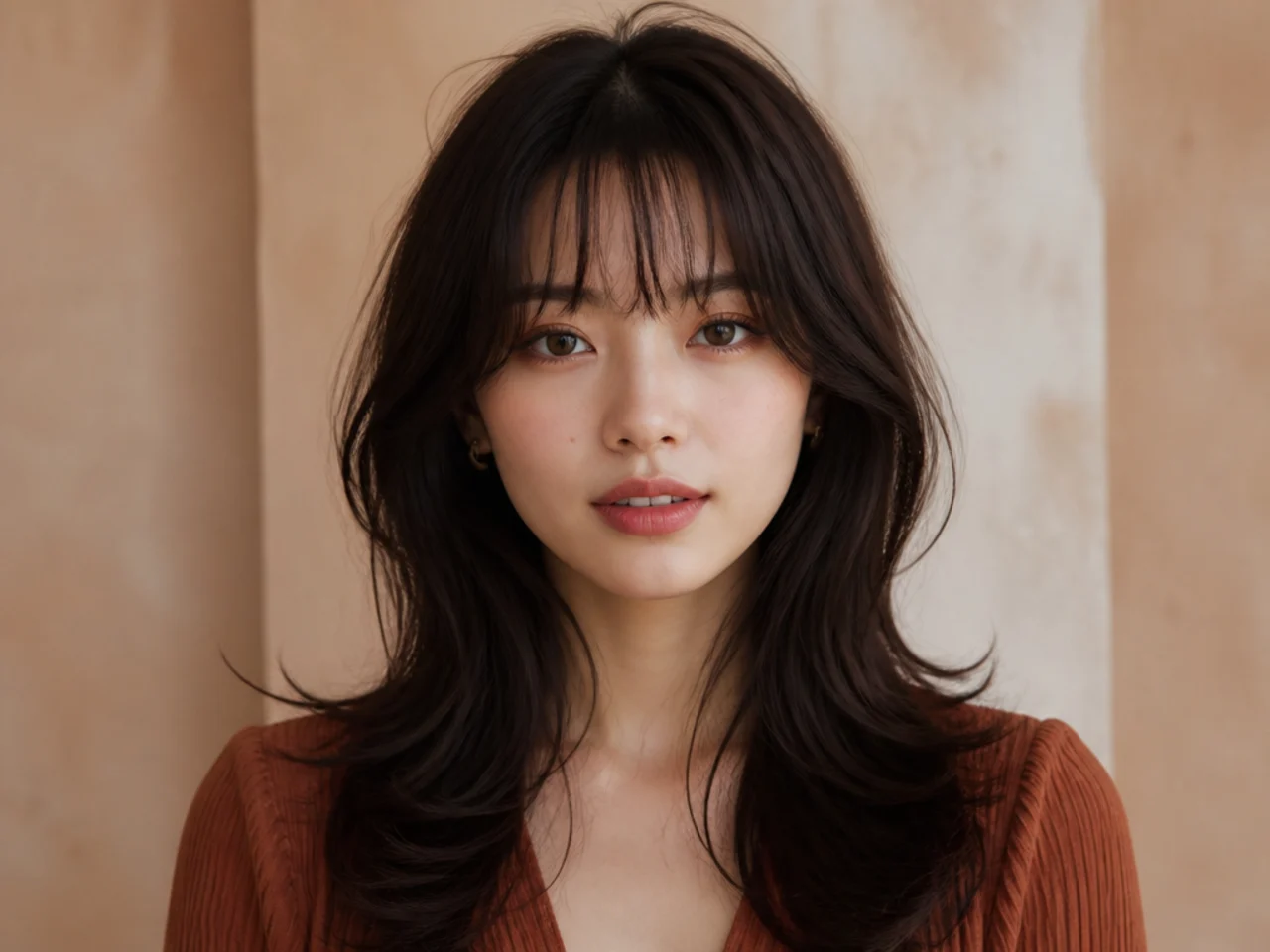 A wispy fringe with thinned ends