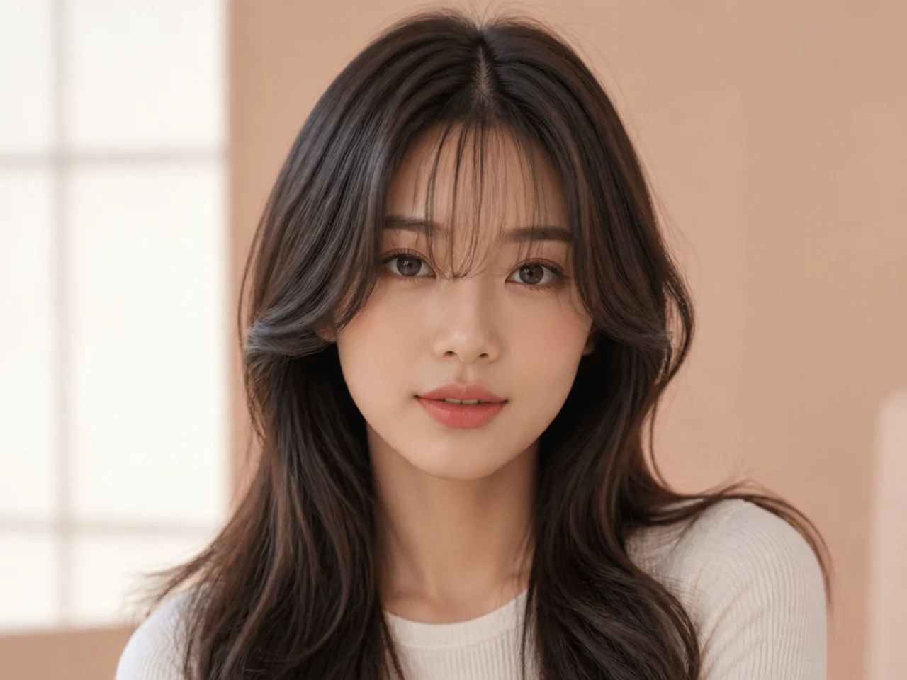 See-through bangs with longer side pieces