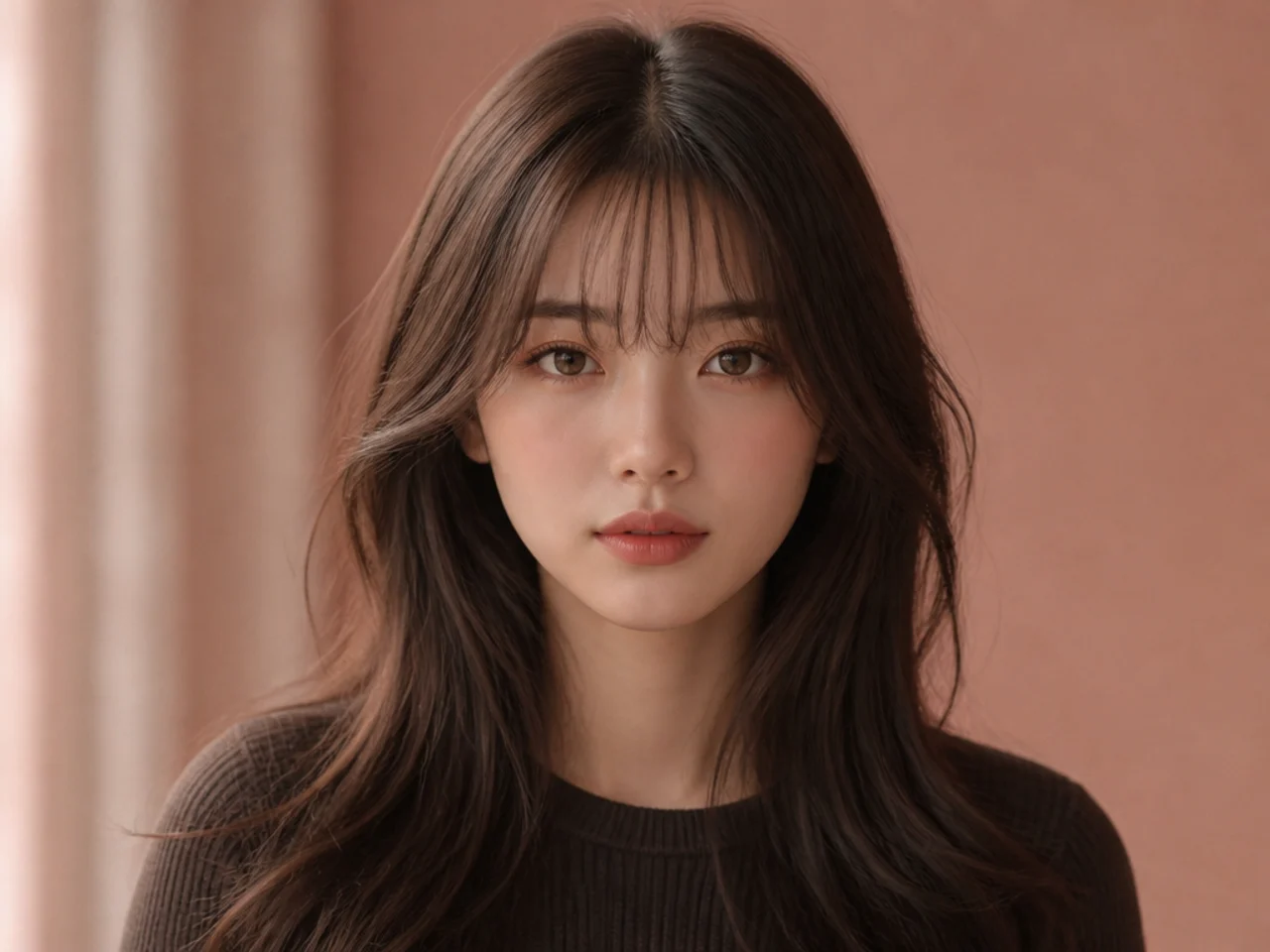 See-through bangs on thick hair